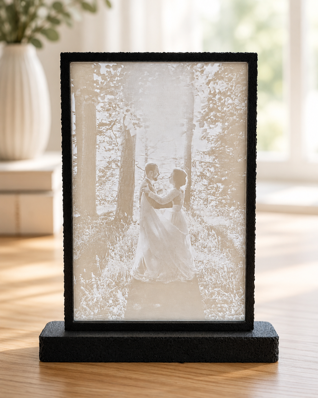 Personalisiertes Lithophan-Bild im Standfuß
